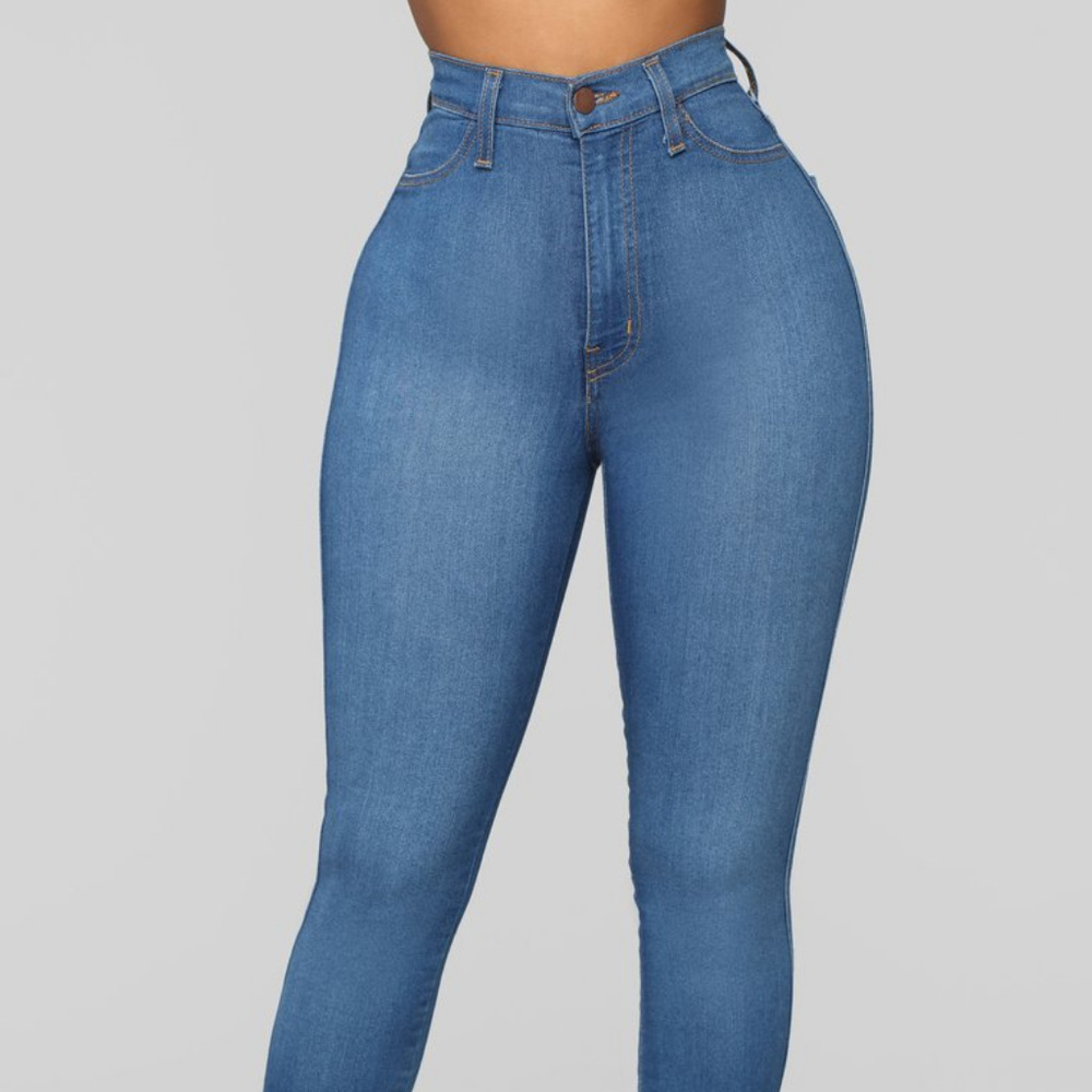 Fashion Nova Medium Blue High Wasted Jean Jeggings